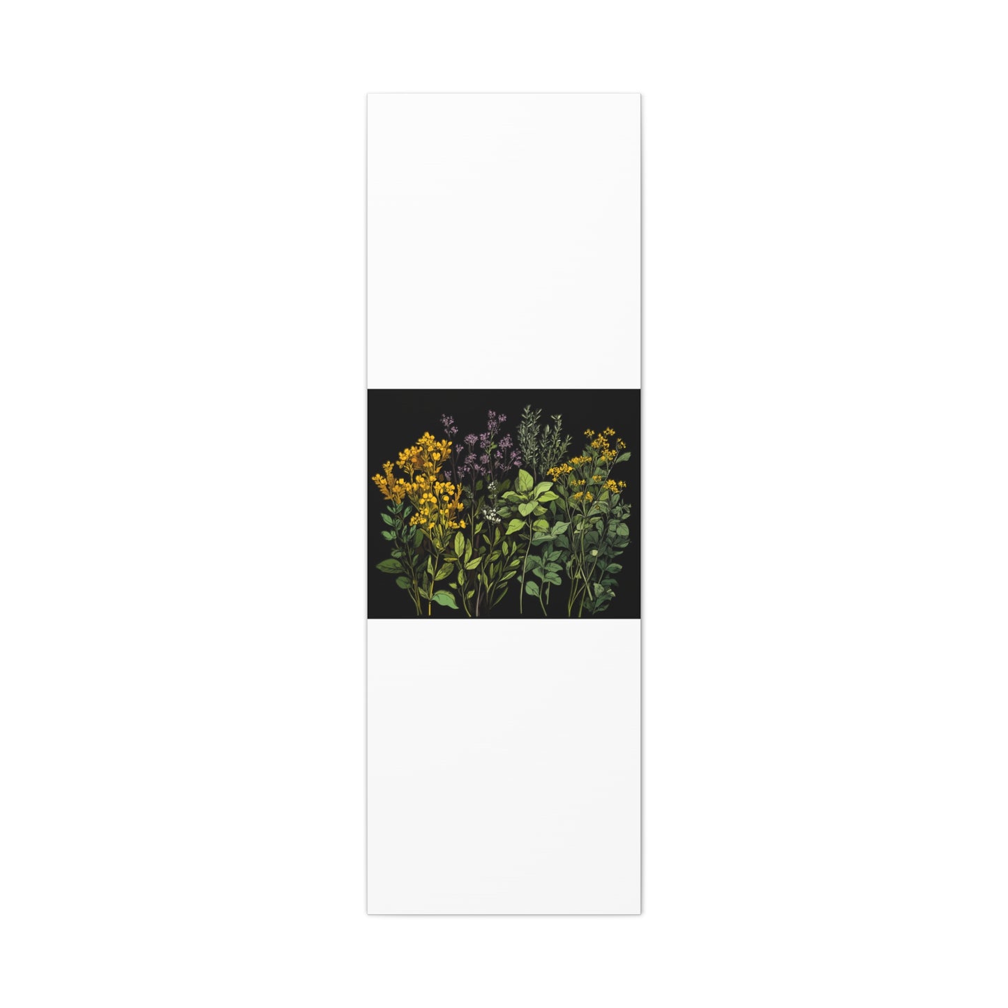 Botanical Wall Art - Matte Canvas Print of Colorful Herbs and Flowers