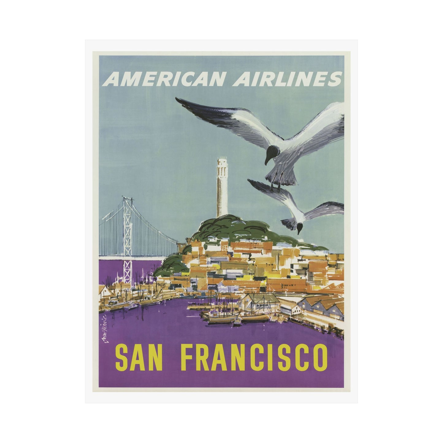 Vintage San Francisco Travel Poster - Matte Vertical Art Print
