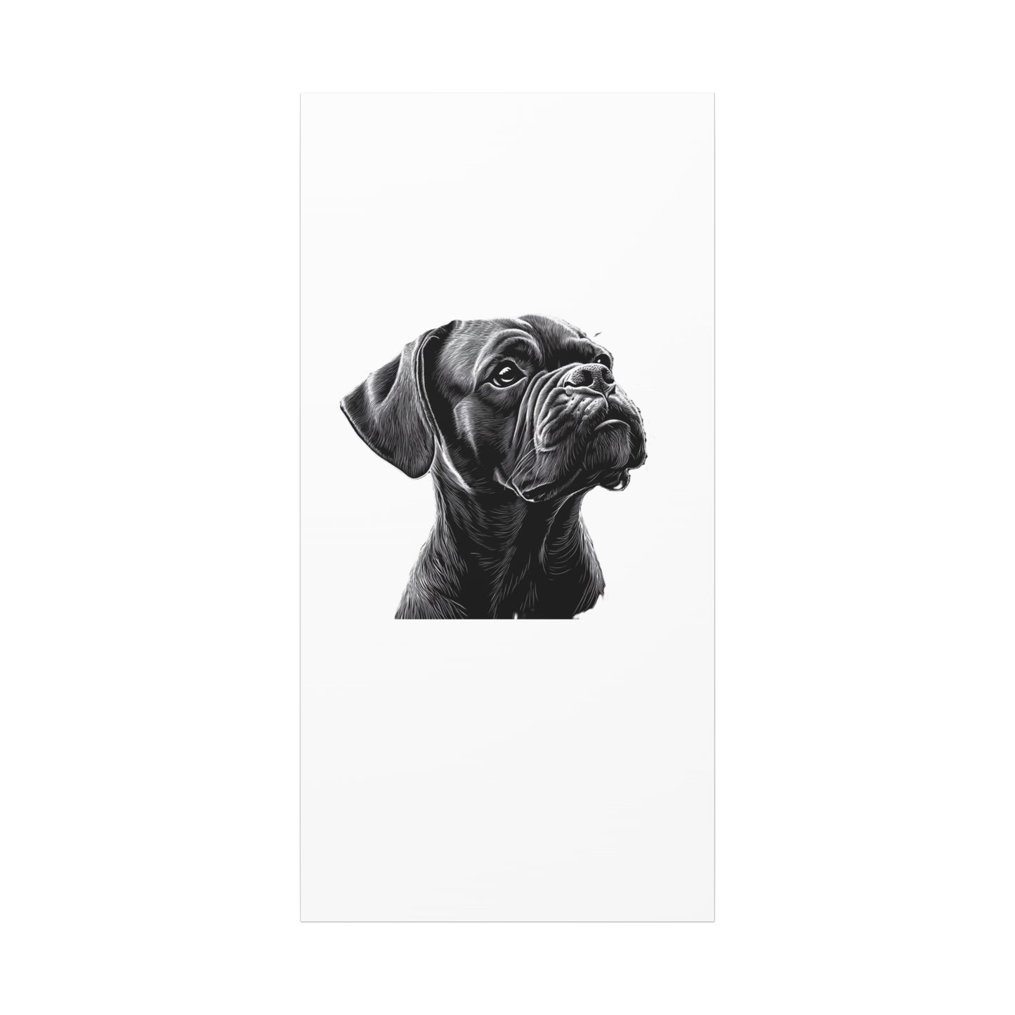 Canvas Wall Art - Black Boxer Dog Portrait - Pet Lover Home Decor