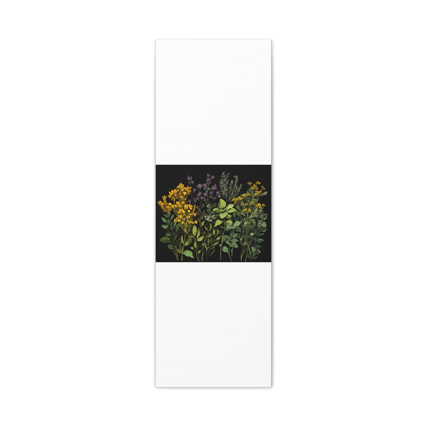 Botanical Wall Art - Matte Canvas Print of Colorful Herbs and Flowers
