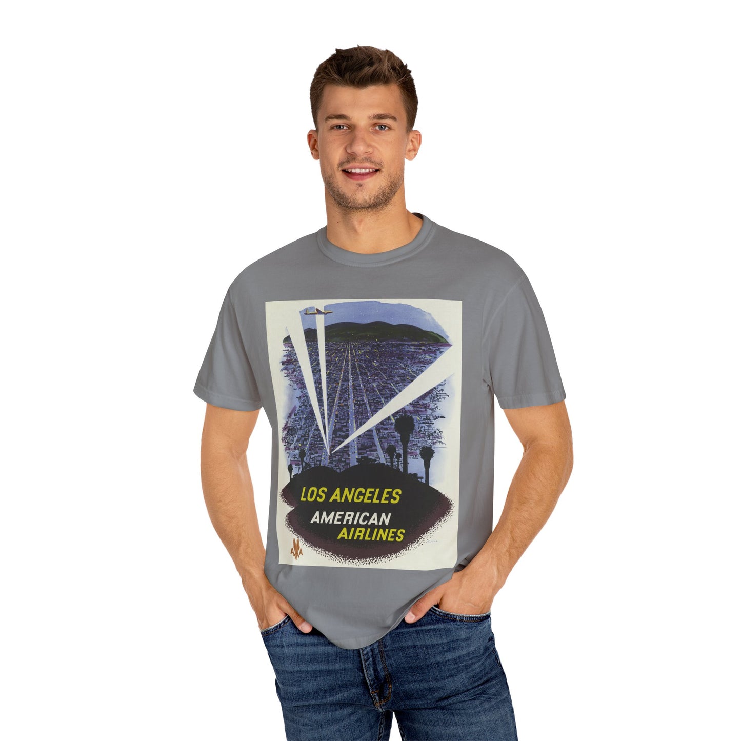 Los Angeles American Airlines Vintage T-shirt - Unisex Garment-Dyed Tee