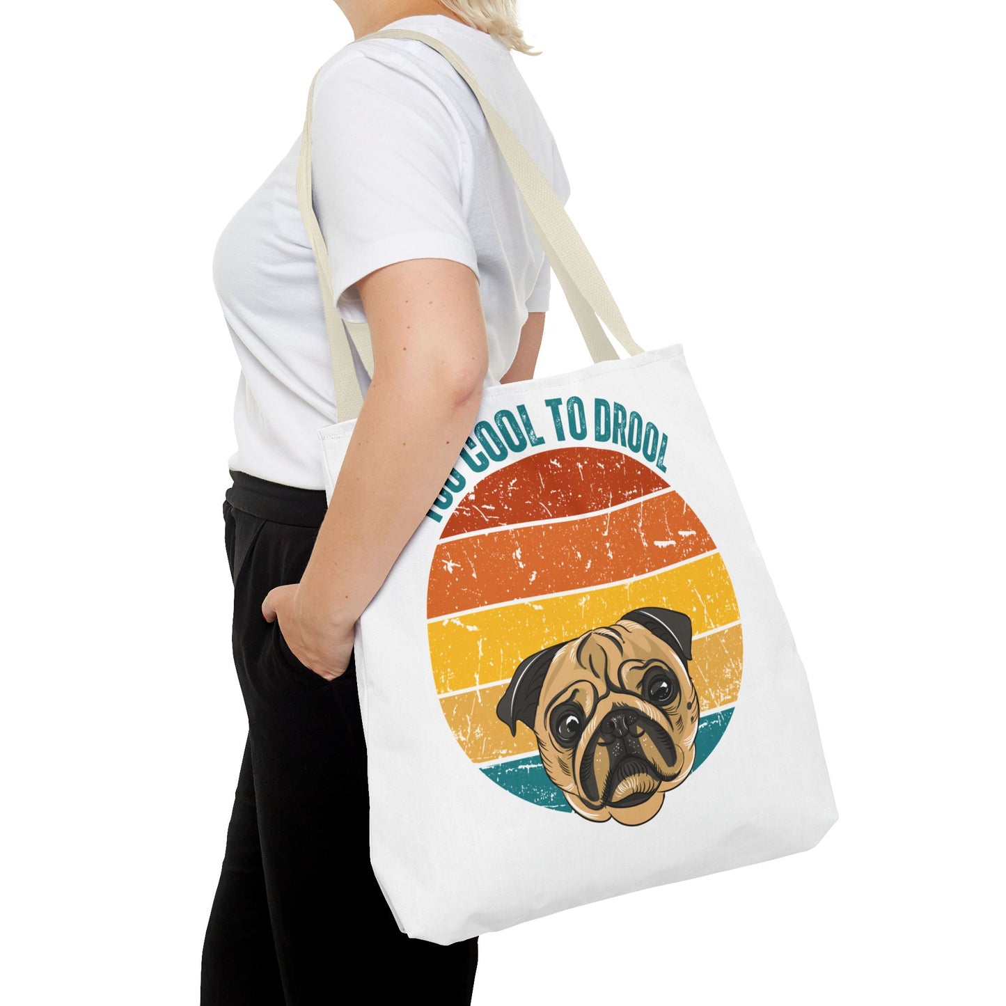 Too Cool to Drool Pug Tote