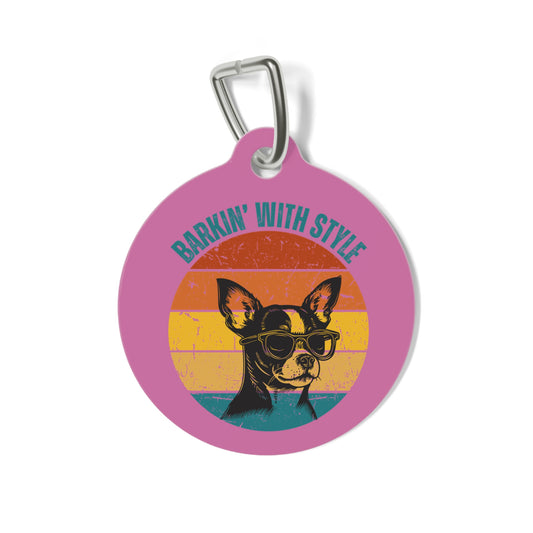 Trendy Pet Tag - 'Barkin’ With Style' Dog ID Tag, Stylish Pet Accessory