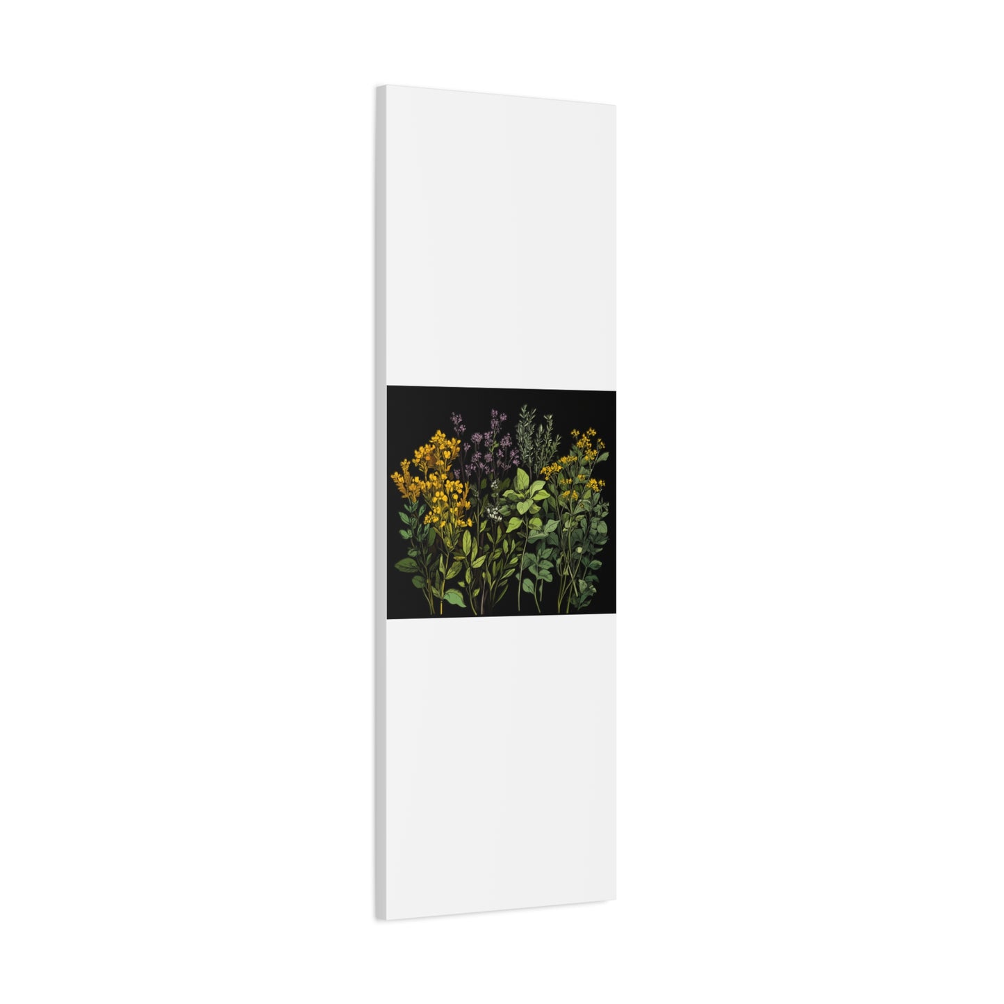 Botanical Wall Art - Matte Canvas Print of Colorful Herbs and Flowers