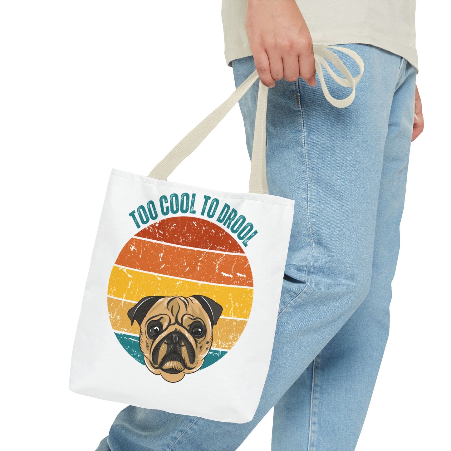 Too Cool to Drool Pug Tote