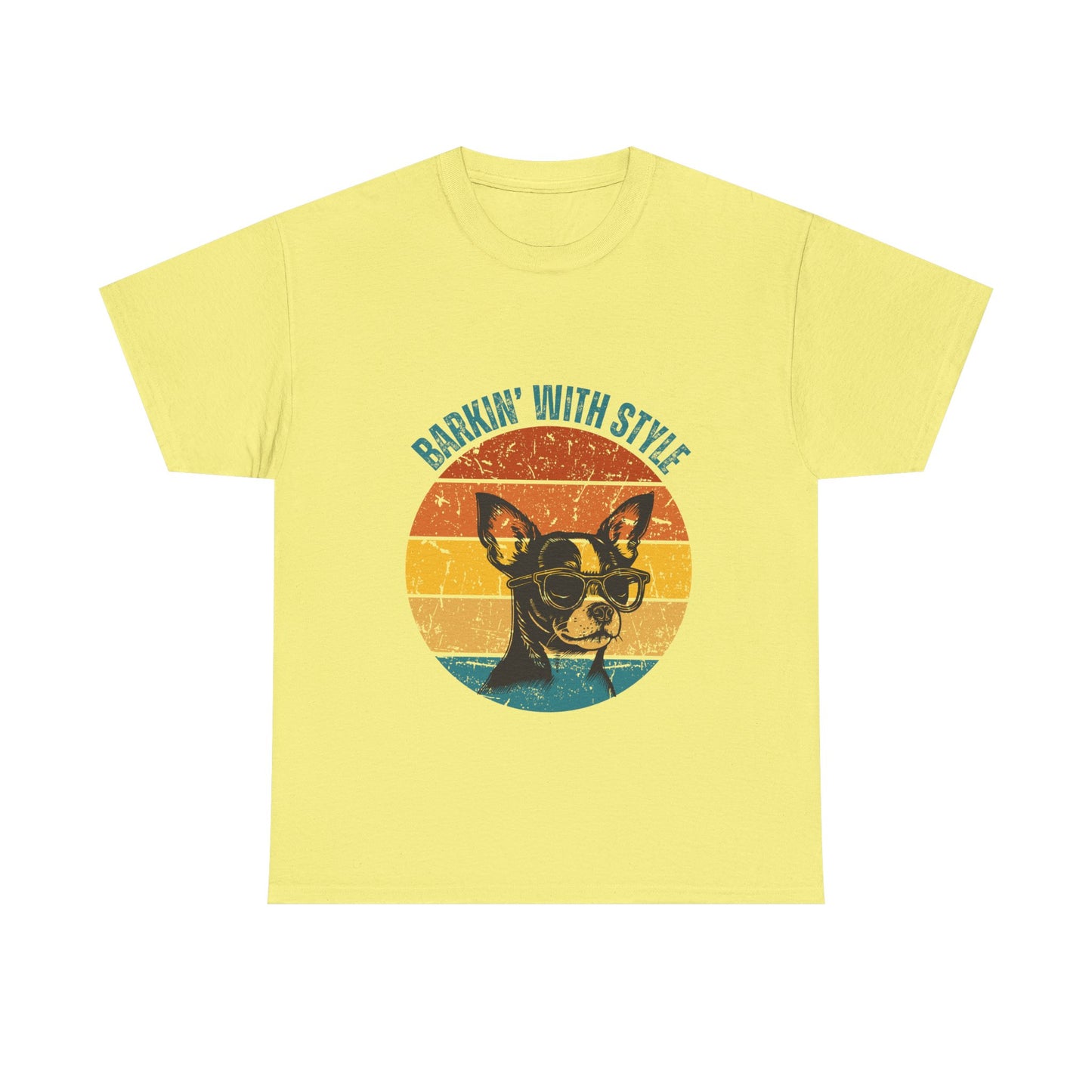 Retro Dog Graphic Tee - Barkin' With Stylin' Unisex Heavy Cotton Shirt