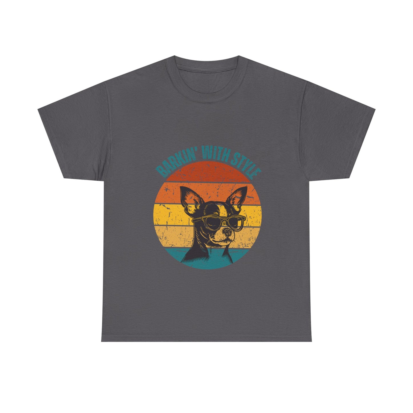 Retro Dog Graphic Tee - Barkin' With Stylin' Unisex Heavy Cotton Shirt