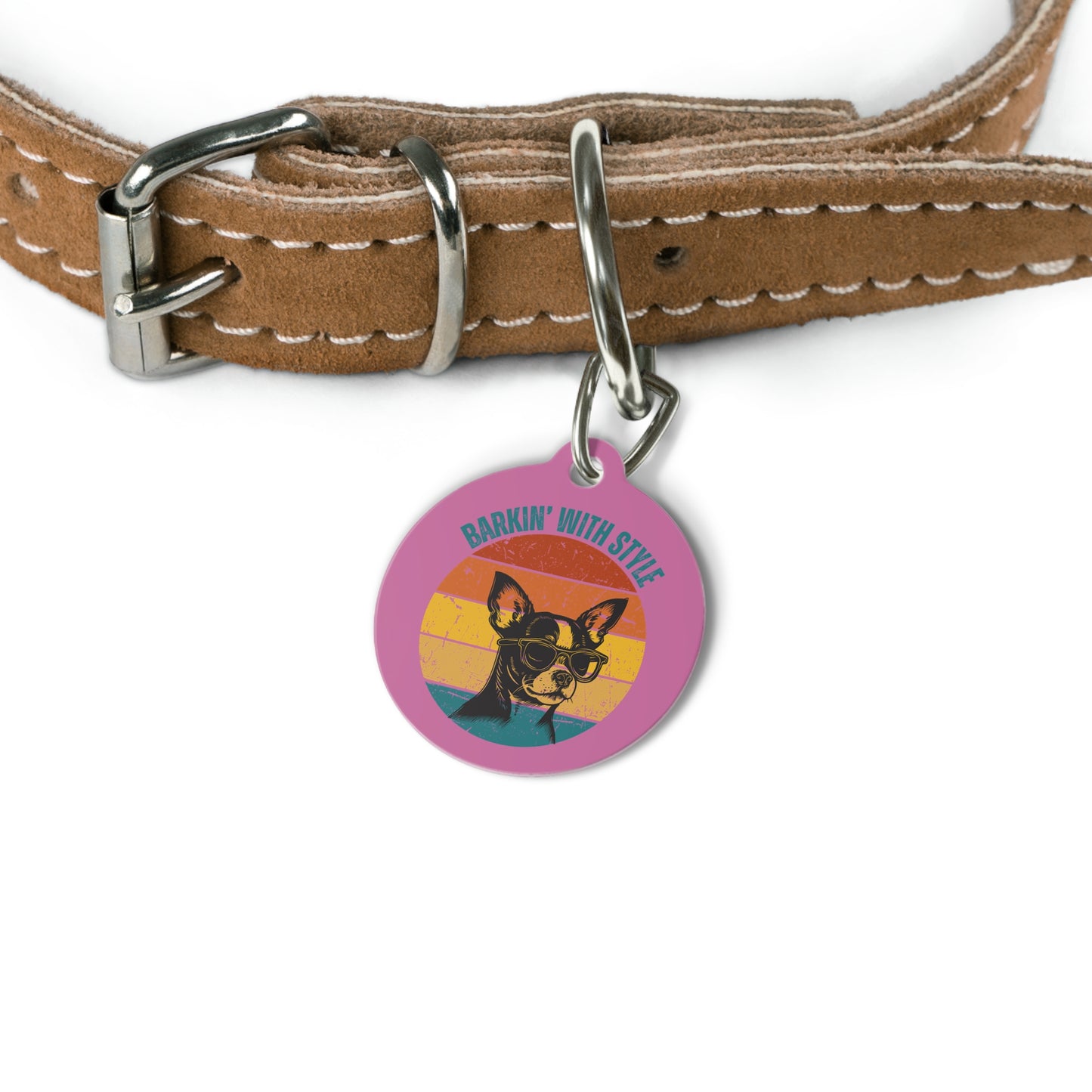 Trendy Pet Tag - 'Barkin’ With Style' Dog ID Tag, Stylish Pet Accessory