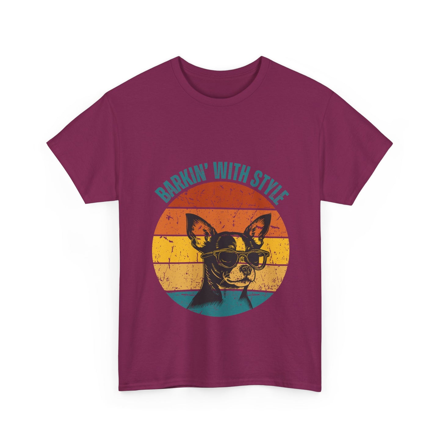 Retro Dog Graphic Tee - Barkin' With Stylin' Unisex Heavy Cotton Shirt