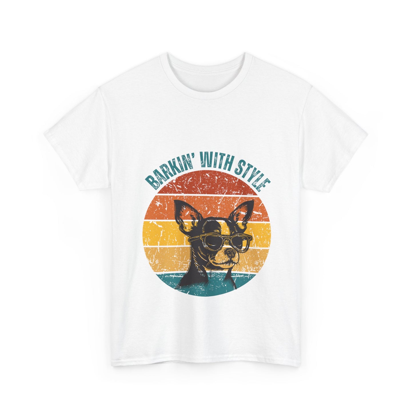 Retro Dog Graphic Tee - Barkin' With Stylin' Unisex Heavy Cotton Shirt