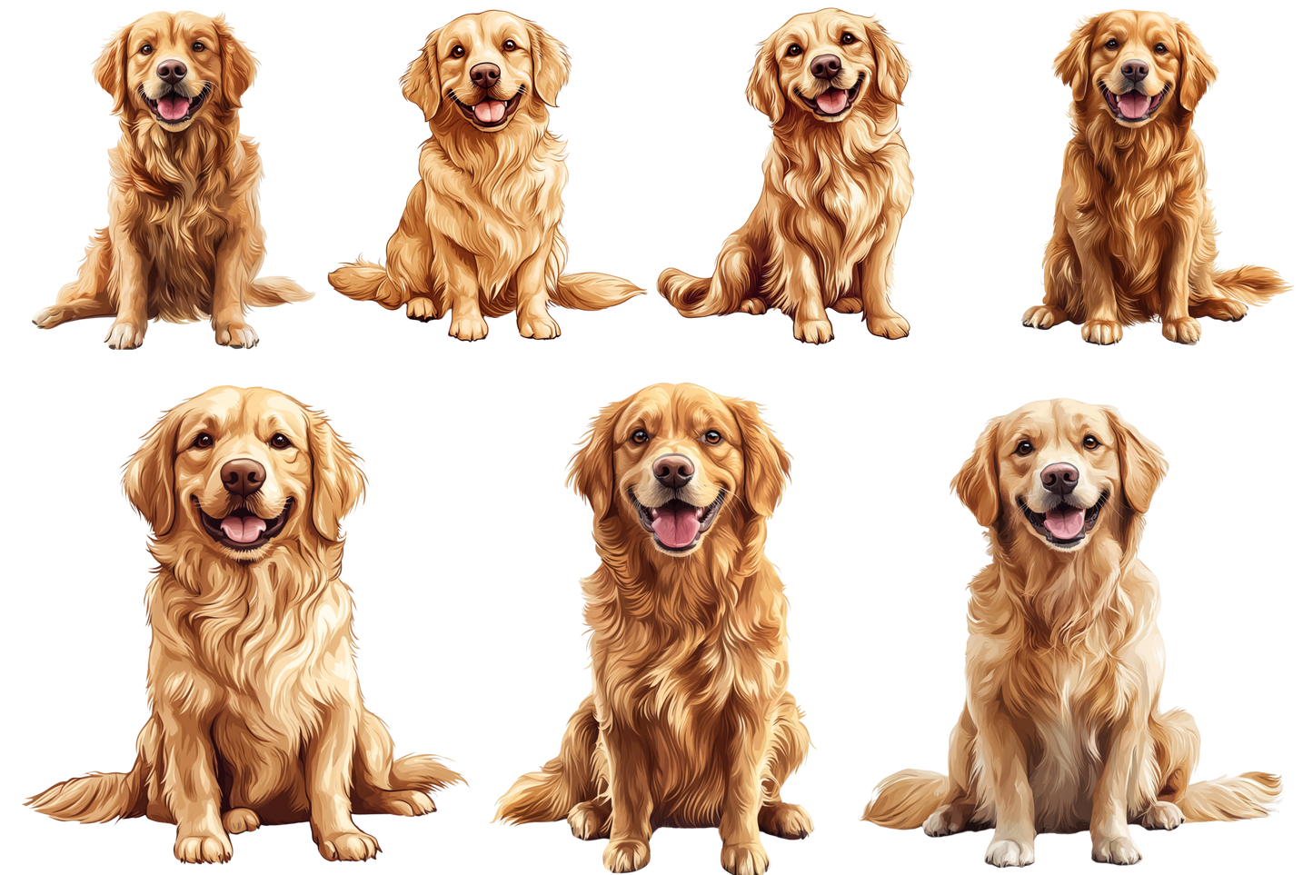Printable Dog Wall Art Bundle | Set of 5x7 Dog Breeds | Golden Retriever, French Bulldog, Labrador, Poodle, Dachshund.