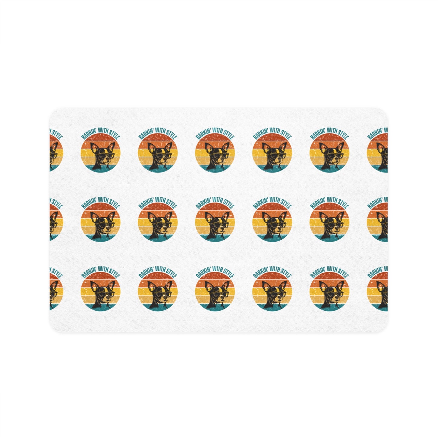 Colorful Cat Design Pet Food Mat | 12x18 Non-Slip Feeding Mat