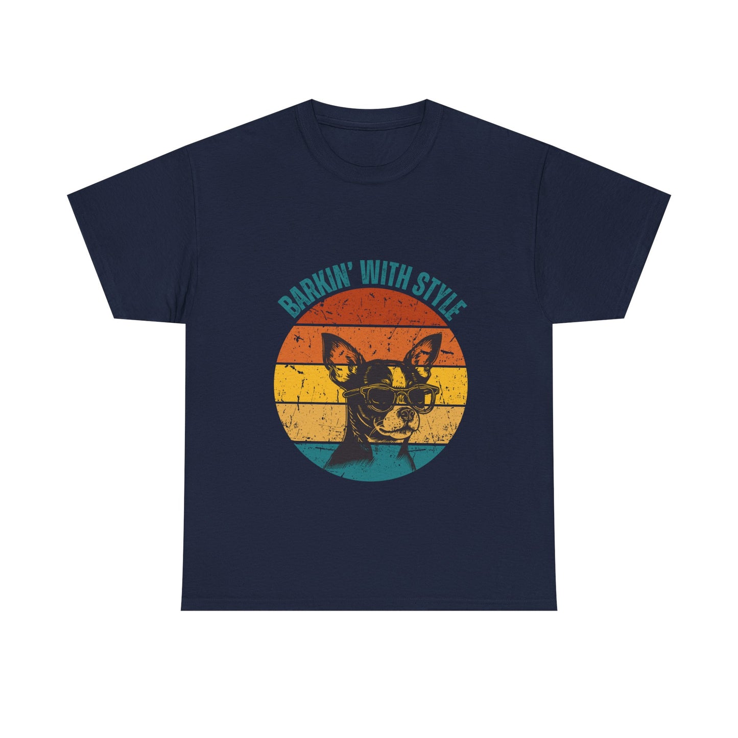 Retro Dog Graphic Tee - Barkin' With Stylin' Unisex Heavy Cotton Shirt