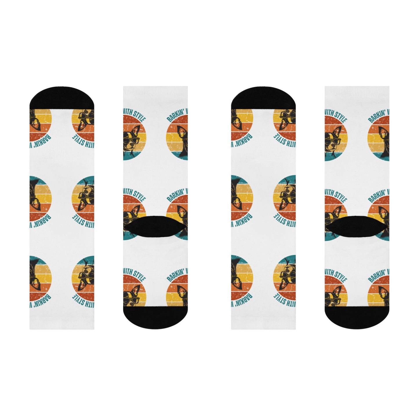 Fun Pet-Themed Cushioned Crew Socks - 'Barkin' With Style'