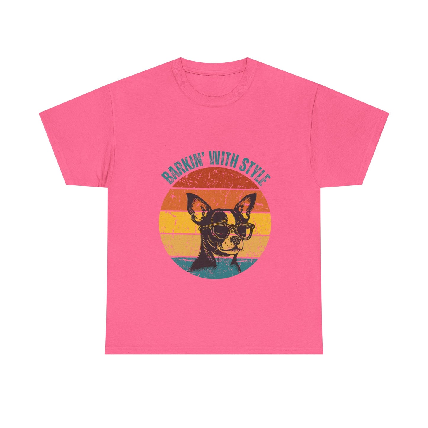 Retro Dog Graphic Tee - Barkin' With Stylin' Unisex Heavy Cotton Shirt