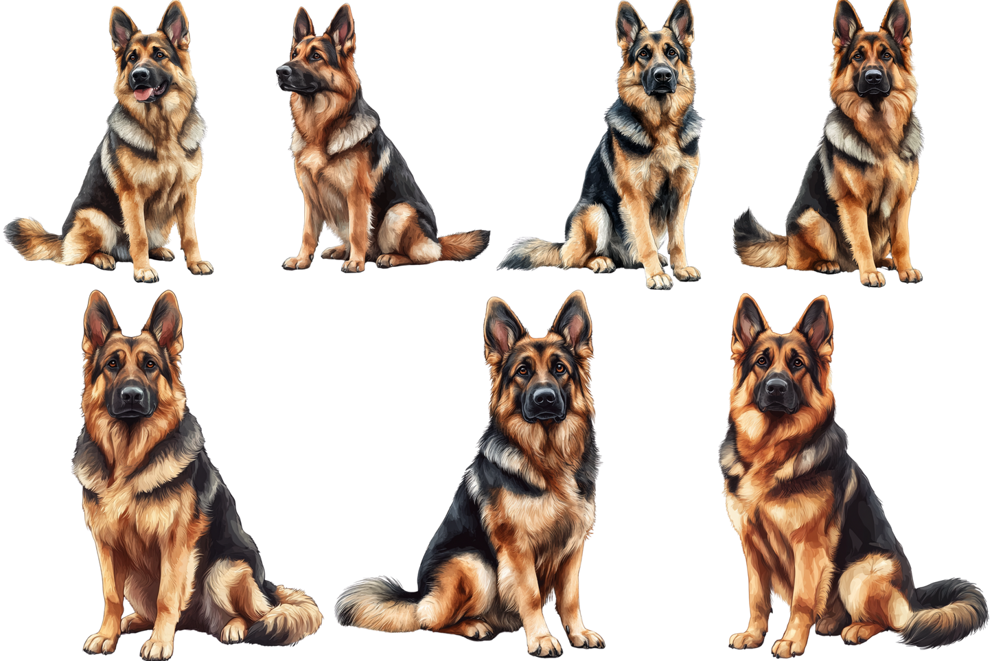 Printable Dog Wall Art Bundle | Set of 5x7 Dog Breeds | Pomeranian, German Shepherd, Shih Tzu, Corgi, Yorkshire Terrier.
