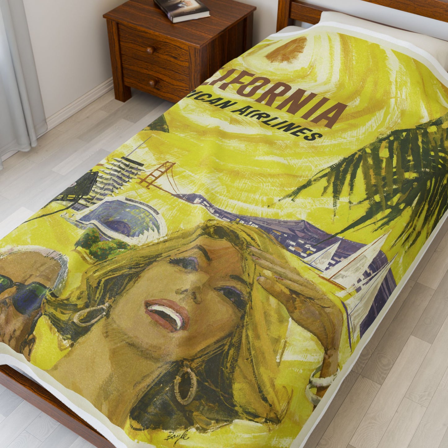 California Sunrise Velveteen Plush Blanket
