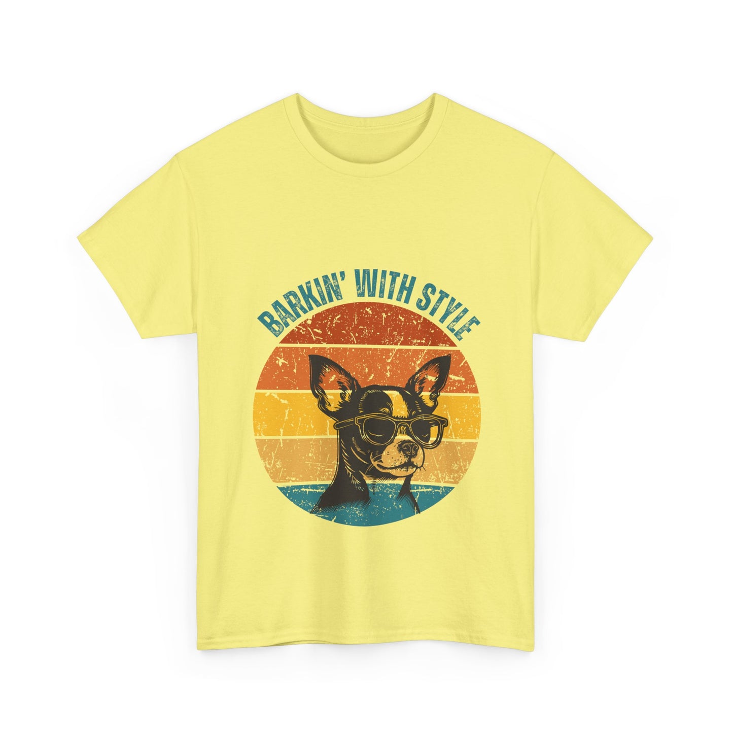 Retro Dog Graphic Tee - Barkin' With Stylin' Unisex Heavy Cotton Shirt