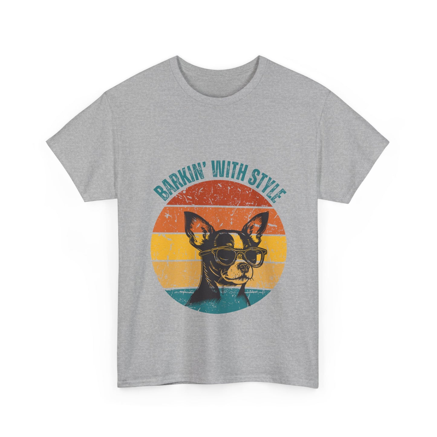 Retro Dog Graphic Tee - Barkin' With Stylin' Unisex Heavy Cotton Shirt