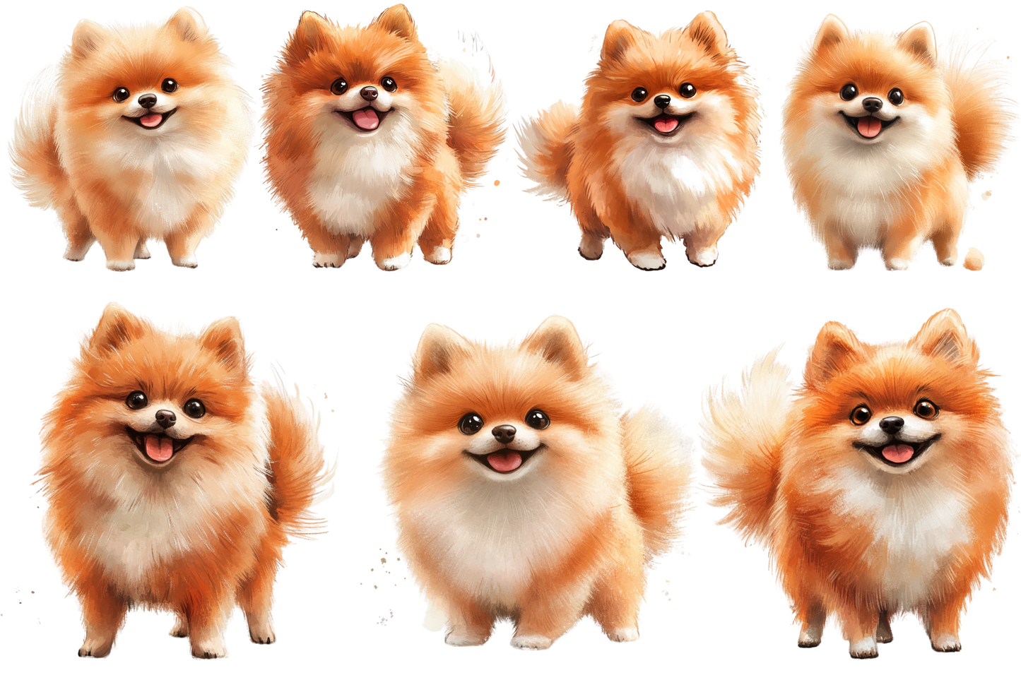 Printable Dog Wall Art Bundle | Set of 5x7 Dog Breeds | Pomeranian, German Shepherd, Shih Tzu, Corgi, Yorkshire Terrier.