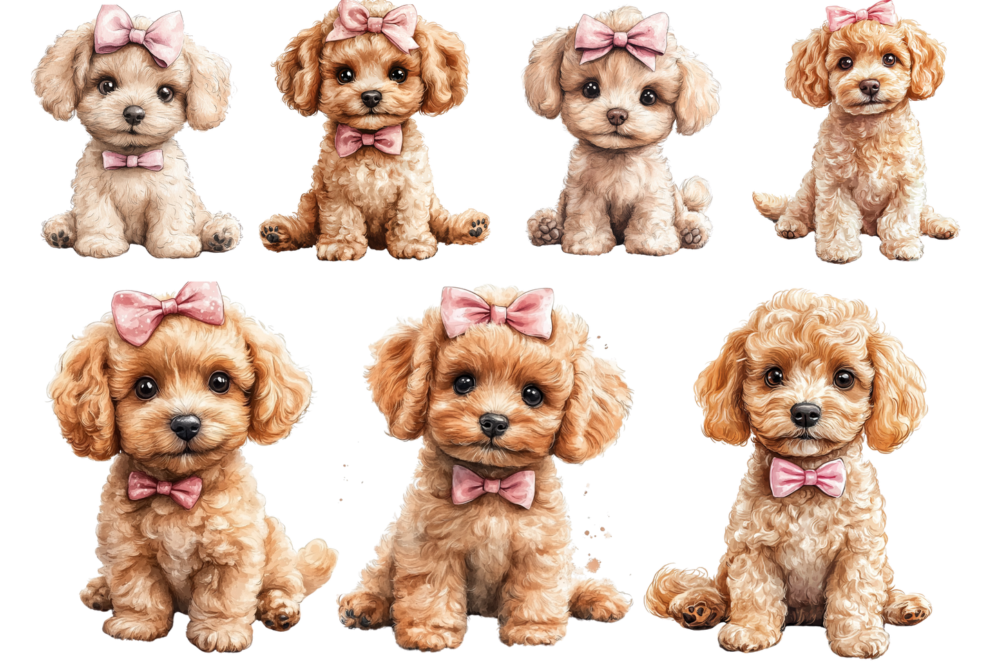 Printable Dog Wall Art Bundle | Set of 5x7 Dog Breeds | Golden Retriever, French Bulldog, Labrador, Poodle, Dachshund.