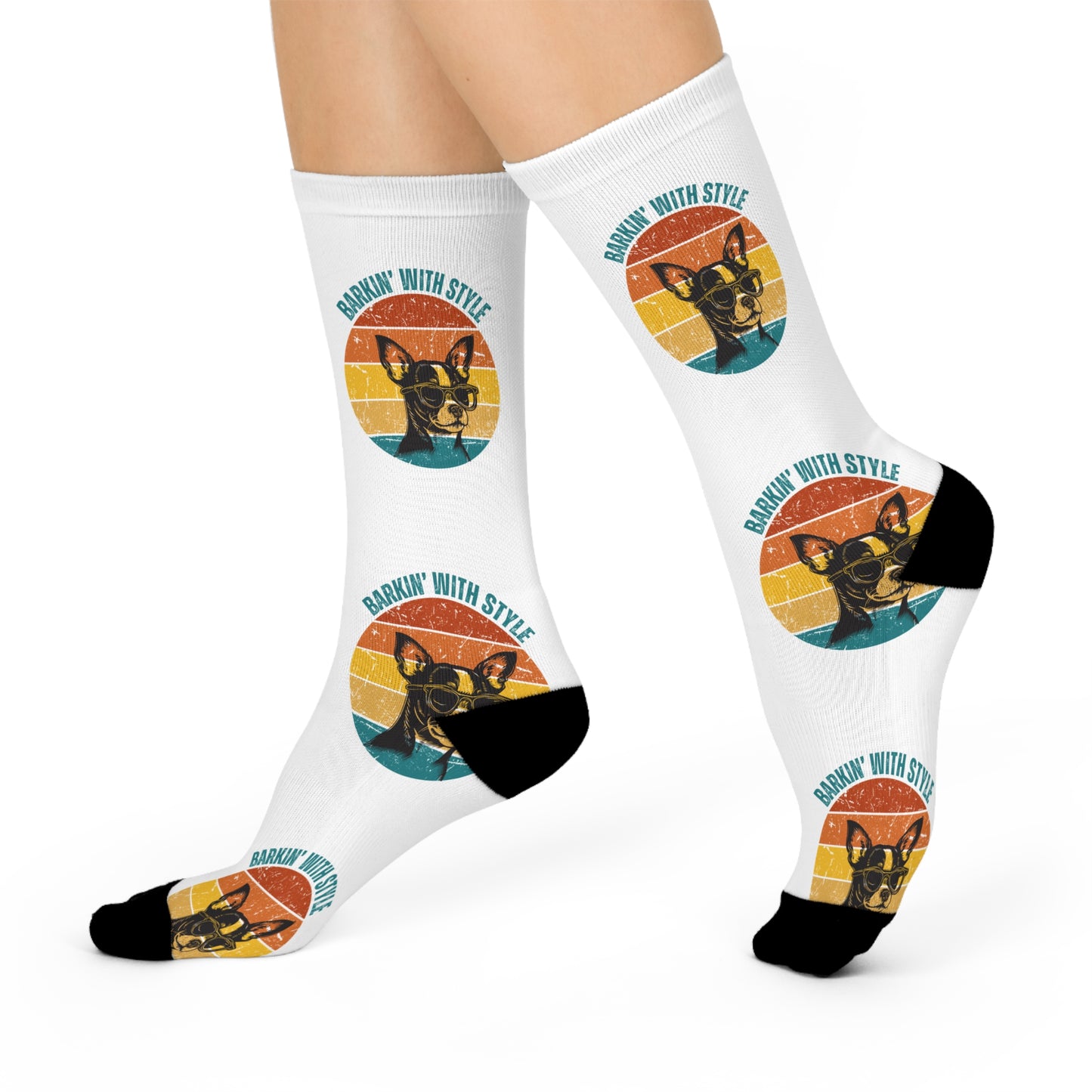 Fun Pet-Themed Cushioned Crew Socks - 'Barkin' With Style'