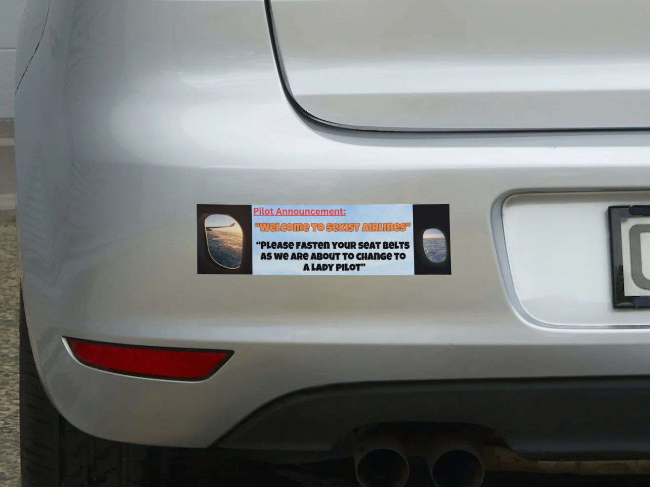 Funny New Driver Bumper Sticker 2 - Bumper Sticker, Pilot Announcement